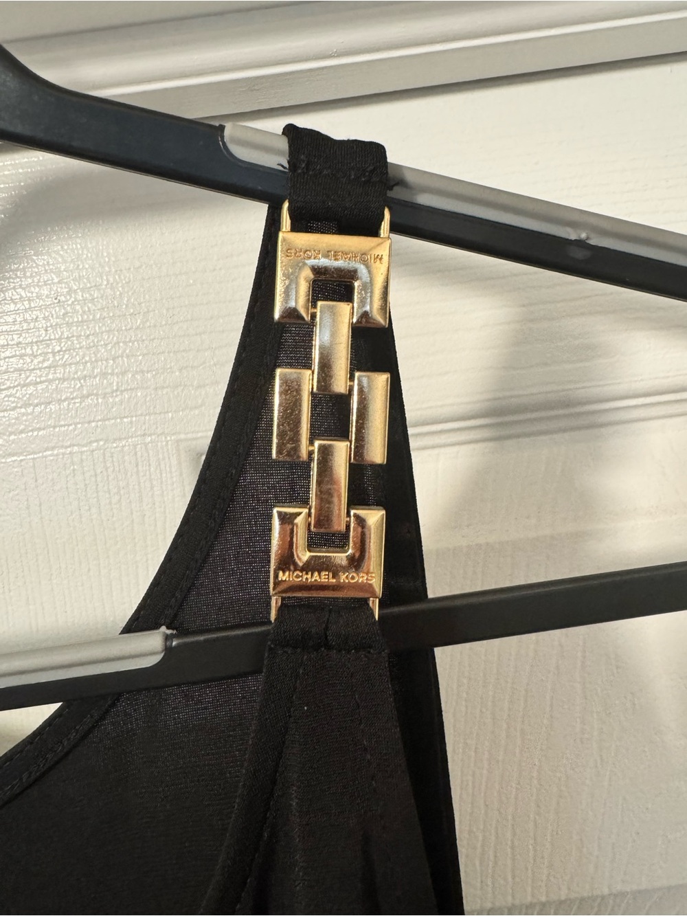 MICHAEL Michael Kors Black Dress with Gold Chain-Strap Detail - Picture 5 of 6